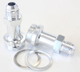Aeroflow Performance Silver Finish. Suit Holley Inlet Feed Carburettor Adapter - Male 7/8" to -6AN 1-3/4" Long AF700-06-LS Autofit