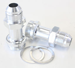 Aeroflow Performance Silver Finish. Suit Holley Inlet Feed Carburettor Adapter - Male 7/8" x 20 to -8AN AF700-08S Autofit