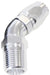 Aeroflow Performance Silver Finish. Suits 100 & 450 Series Hose 45° Male NPT Full Flow Swivel Hose End 1/2" to -12AN AF528-12-08S Autofit