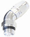Aeroflow Performance Silver Finish. Suits 100 & 450 Series Hose 45° Male ORB Full Flow Swivel Hose End -6 ORB to -8AN AF544-08-06S Autofit