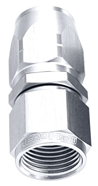 Aeroflow Performance Silver Finish. Suits 100 & 450 Series Hose 500 / 550 Series Cutter Style One Piece Full Flow Swivel Straight Hose End -12AN Autofit