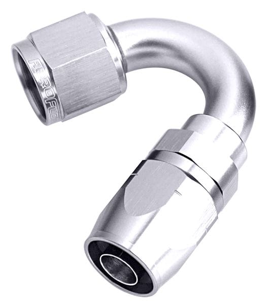 Aeroflow Performance Silver Finish. Suits 100 & 450 Series Hose 500 Series Cutter Swivel 150° Hose End -8AN AF505-08S Autofit