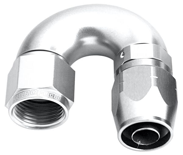 Aeroflow Performance Silver Finish. Suits 100 & 450 Series Hose 550 Series Cutter One-Piece Full Flow Swivel 180° Hose End -8AN AF556-08S Autofit