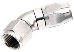 Aeroflow Performance Silver Finish. Suits 100 & 450 Series Hose 550 Series Cutter One-Piece Full Flow Swivel 45° Hose End -10AN AF552-10S Autofit