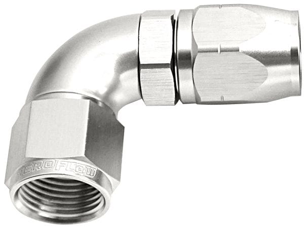 Aeroflow Performance Silver Finish. Suits 100 & 450 Series Hose 550 Series Cutter One-Piece Full Flow Swivel 90° Hose End -20AN AF553-20S Autofit
