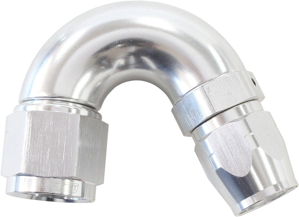 Aeroflow Performance Silver Finish. Suits 100 & 450 Series Hose 550 Series Cutter Style One Piece Swivel 150° Stepped Hose End -8AN to -6 Hose A Autofit