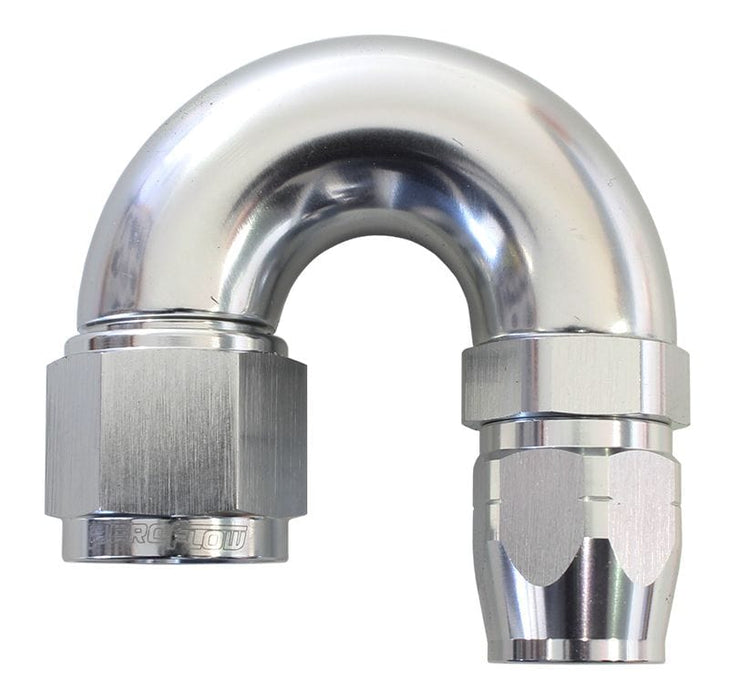 Aeroflow Performance Silver Finish. Suits 100 & 450 Series Hose 550 Series Cutter Style One Piece Swivel 180° Stepped Hose End -10AN to -12 Hose Autofit