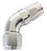 Aeroflow Performance Silver Finish. Suits 100 & 450 Series Hose 550 Series Cutter Style One Piece Swivel 60° Stepped Hose End -16AN to -12 Hose Autofit