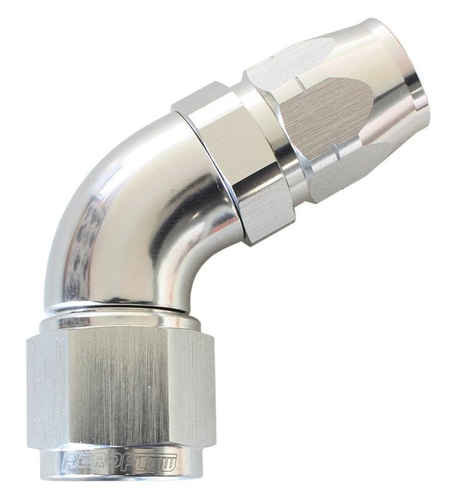 Aeroflow Performance Silver Finish. Suits 100 & 450 Series Hose 550 Series Cutter Style One Piece Swivel 60° Stepped Hose End -6AN to -8 Hose AF Autofit