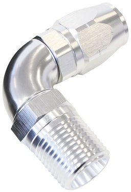 Aeroflow Performance Silver Finish. Suits 100 & 450 Series Hose 90° Male NPT Full Flow Swivel Hose End 3/4" to -16AN AF529-16-12S Autofit