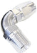 Aeroflow Performance Silver Finish. Suits 100 & 450 Series Hose 90° Male NPT Full Flow Swivel Hose End 3/4" to -16AN AF529-16-12S Autofit