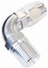 Aeroflow Performance Silver Finish. Suits 100 & 450 Series Hose 90° Male NPT Full Flow Swivel Hose End 3/8" to -10AN AF529-10-06S Autofit