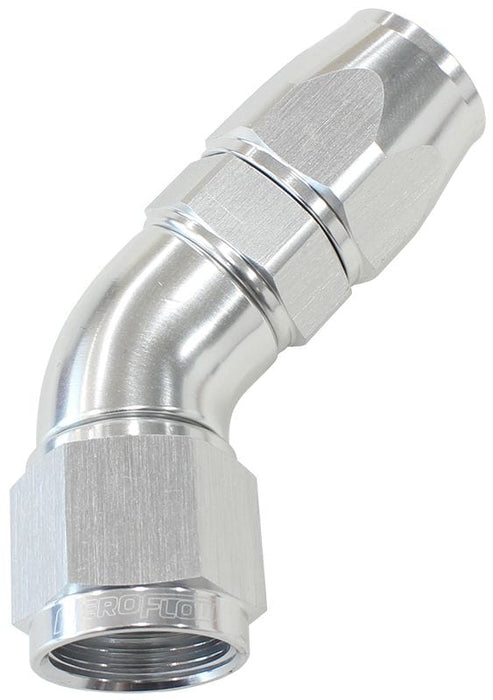Aeroflow Performance Silver Finish. Suits 200 & 250 Series Hose 570 Series PTFE 45° Hose End -12AN AF572-12DS Autofit