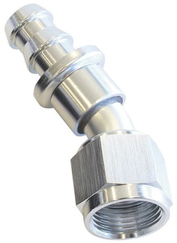 Aeroflow Performance Silver Finish. Suits 400 & 500 Series Hose 400 Series Push Lock 30° Hose End -4AN AF417-04S Autofit