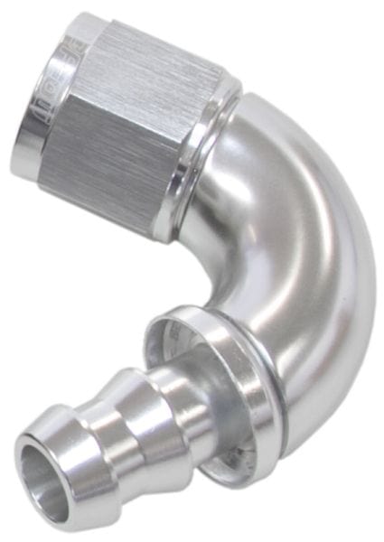 Aeroflow Performance Silver Finish. Suits 400 & 500 Series Hose 510 Series Full Flow Tight Radius Push Lock 120° Hose End -4AN AF514-04S Autofit