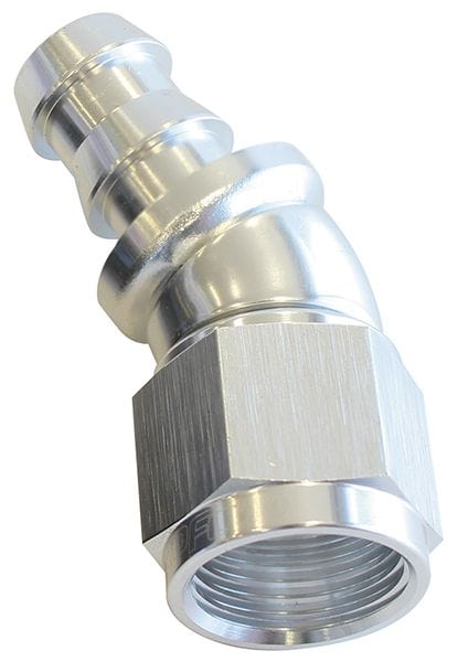 Aeroflow Performance Silver Finish. Suits 400 & 500 Series Hose 510 Series Full Flow Tight Radius Push Lock 30° Hose End -12AN AF517-12S Autofit