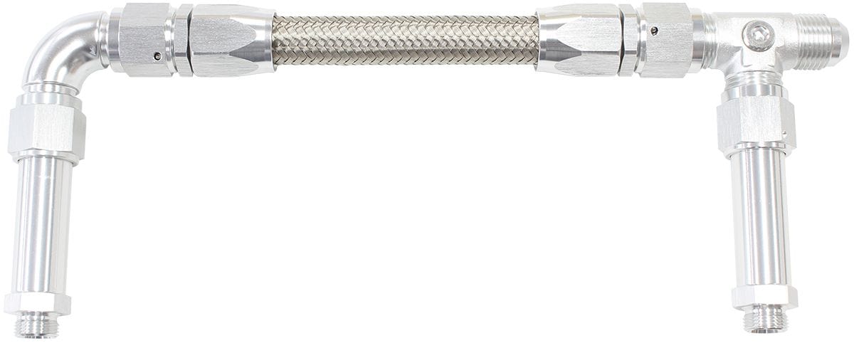 Aeroflow Performance Silver Finish. Suits Barry Grant/Demon Dual Fuel Line Carburettor Inlet Rail Kit -8AN AF161-08S Autofit