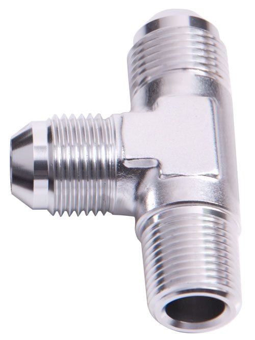 Aeroflow Performance Silver Finish Tee with NPT On Run 1/8" to -3AN AF826-03S Autofit