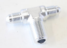 Aeroflow Performance Silver Finish Tee with NPT On Side 1/4" to -4AN AF825-04-04S Autofit