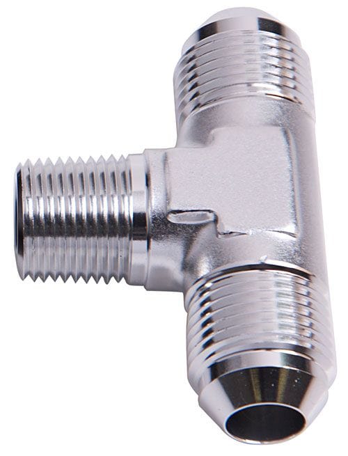 Aeroflow Performance Silver Finish Tee with NPT On Side 3/8" to -8AN AF825-08S Autofit