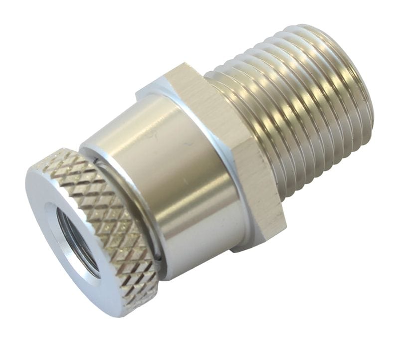 Aeroflow Performance Silver Finish With 1/8" NPT Female Thread For Remote Draining Universal Drain Valve 3/8" NPT AF615-01S Autofit