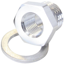 Aeroflow Performance Silver Metric Port Reducer M16 x 1.5 to 1/8" AF912-M16-02S Autofit