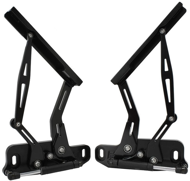 Aeroflow Performance Sold as a Pair Holden Torana and Holden HQ-WB Billet Bonnet Hinge Kit - Black Finish AF64-4122B Autofit