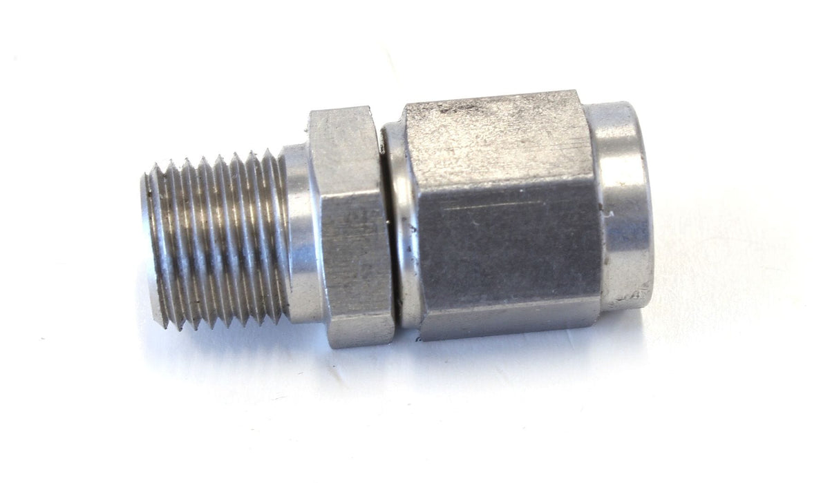 Aeroflow Performance Stainless Steel Male NPT to Female AN Straight Fitting 1/8" to -3AN AF916-03-02-SS Autofit