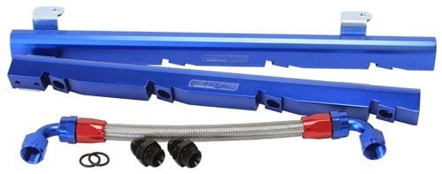 Aeroflow Performance Suit 14mm Full Length Fuel Injectors, -8ORB Ports Holden 304-355 V8 Billet EFI Fuel Rails - Blue AF64-2008 Autofit