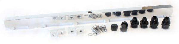 Aeroflow Performance Suit 14mm Full Length Fuel Injectors, -8ORB Ports Nissan RB26 Billet EFI Fuel Rail - Polished AF64-2011P Autofit