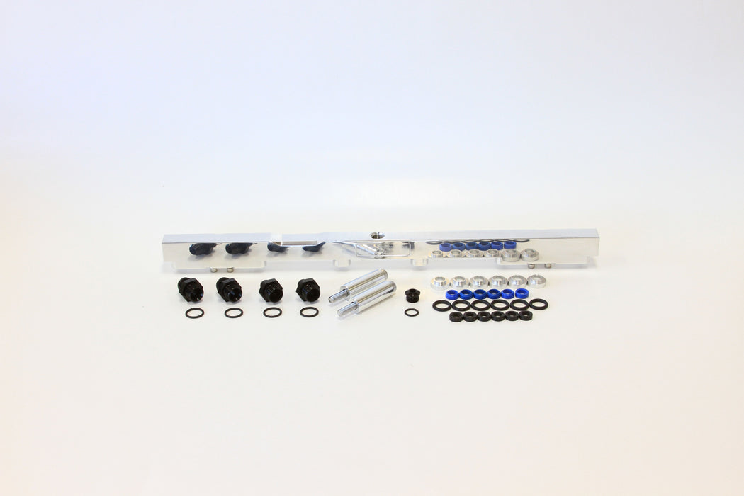 Aeroflow Performance Suit 14mm Full Length Fuel Injectors, -8ORB Ports Toyota 2JZ Non-VVTI Billet EFI Fuel Rail - Polished AF64-2059P Autofit