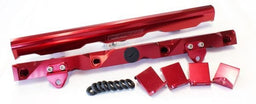 Aeroflow Performance Suit 14mm Short Length and 3/4" Length Fuel Injectors, -8ORB Ports GM LS7 Billet EFI Fuel Rails - Red AF64-2007R Autofit