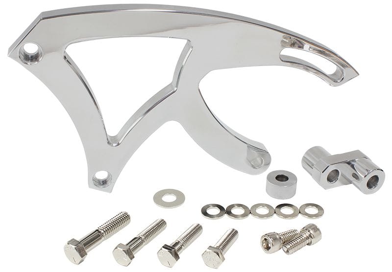Aeroflow Performance Suit 302-351C, Mid mount passenger side with GM Saginaw pump, Polishe Billet Aluminium Power Steering Bracket AF64-4009 Autofit