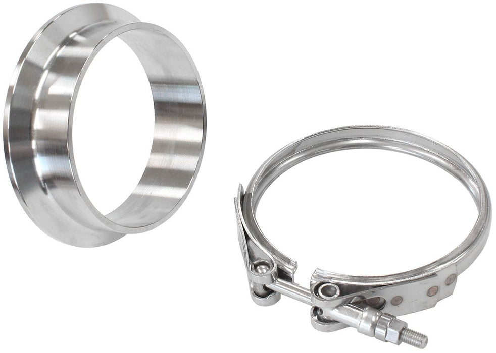 Aeroflow Performance Suit Aeroflow Turbo's With 3-11/32" I.D Flange Boosted Turbine Outlet 4.25" O.D Stainless Steel V-Band Kit AF8080-1020 Autofit