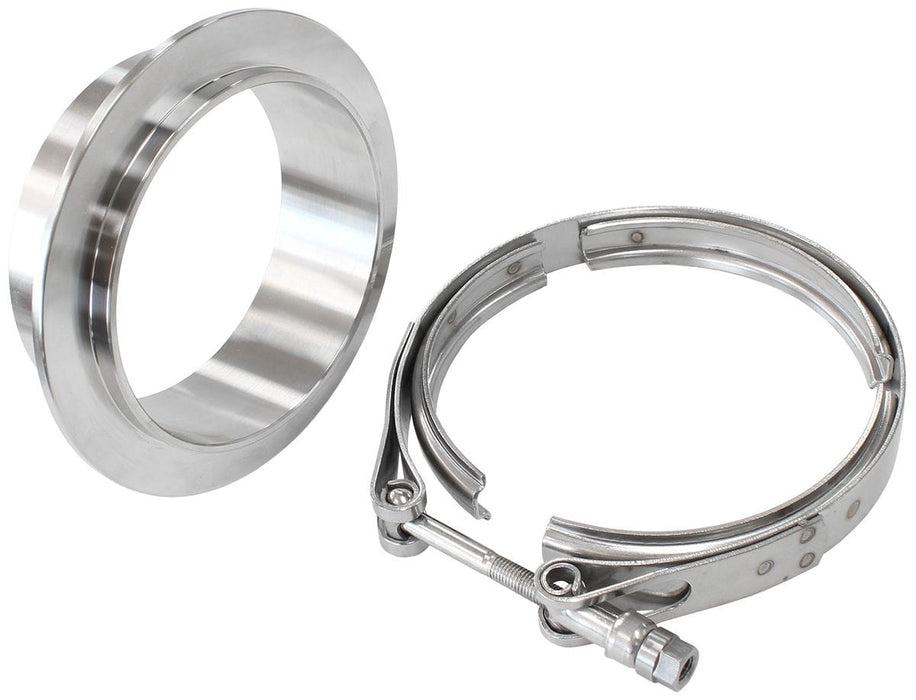 Aeroflow Performance Suit Aeroflow Turbo's With 3-25/64" (86.2mm) I.D Flange Boosted Turbine Outlet 4.61" O.D Stainless Steel V-Band Kit AF8080-1026 Autofit