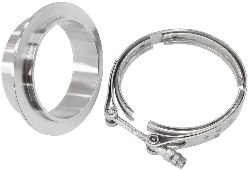 Aeroflow Performance Suit Aeroflow Turbo's with 3.34" I.D Flange Boosted Turbine Outlet 4.61" O.D Stainless Steel V-Band Kit AF8080-1027 Autofit