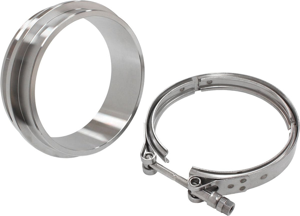 Aeroflow Performance Suit Aeroflow Turbo's with 4.08" I.D Flange Boosted Turbine Outlet 4.75" O.D Stainless Steel V-Band Kit AF8080-1029 Autofit