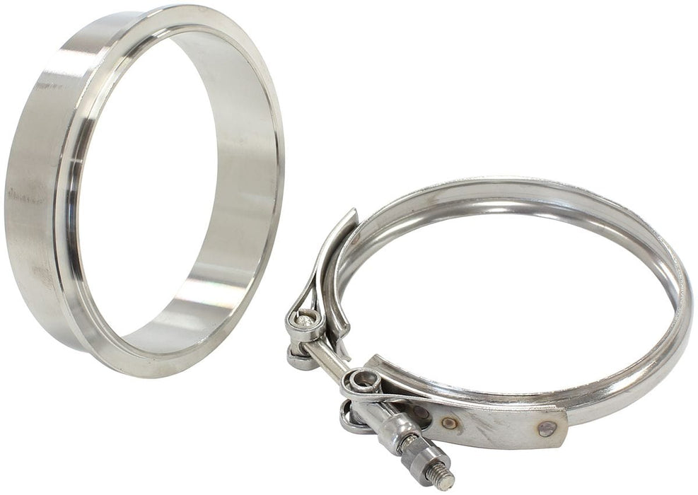 Aeroflow Performance Suit Aeroflow Turbo's With 4.5" I.D Flange Boosted Turbine Outlet 4.50" O.D Stainless Steel V-Band Kit AF8080-1012 Autofit