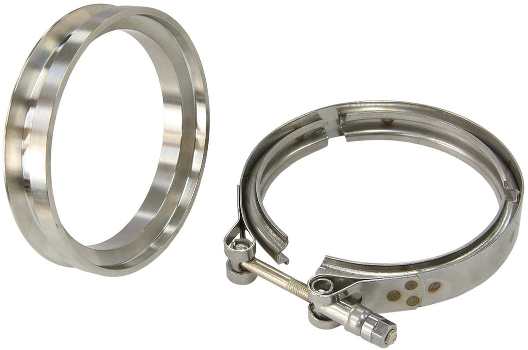 Aeroflow Performance Suit Aeroflow Turbo's With 4" I.D Flange Boosted Turbine Outlet 4.24" O.D Stainless Steel V-Band Kit AF8080-1004 Autofit