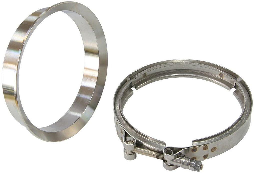 Aeroflow Performance Suit Aeroflow Turbo's With 4" I.D Flange Boosted Turbine Outlet 5.74" O.D Stainless Steel V-Band Kit AF8080-1005 Autofit
