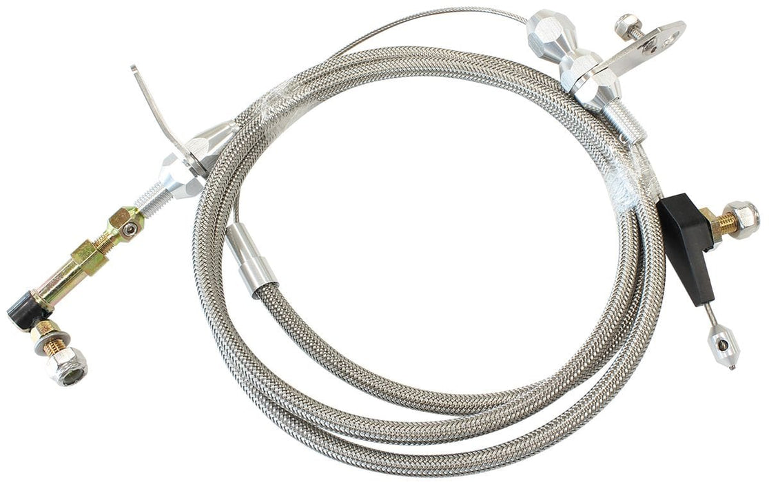 Aeroflow Performance Suit Chrysler Torqueflite 904 Transmission Kickdown Cable With Stainless Steel Cover & Chrome Ends AF72-7006 Autofit