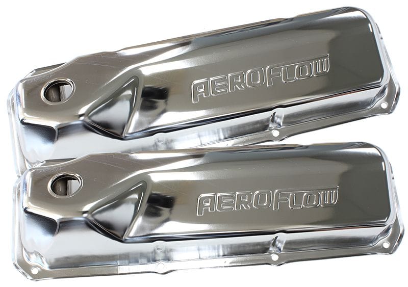 Aeroflow Performance Suit Ford 302-351 Cleveland With Aeroflow Logo Chrome Steel Valve Covers AF1821-5001 Autofit