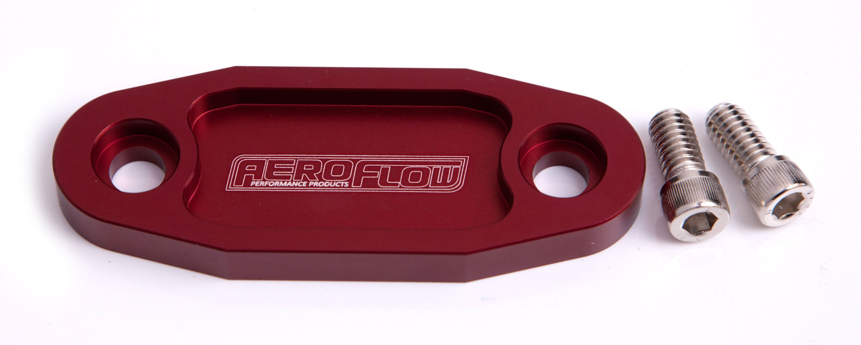 Aeroflow Performance Suit Ford 302-351C Billet Fuel Pump Block-Off Plate - Red AF64-2020R Autofit