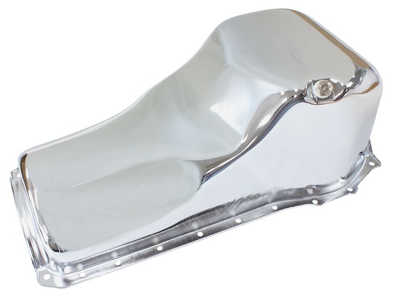 Aeroflow Performance Suit Ford 302 and 351 Cleveland, 5.0L Capacity Ford Cleveland Standard Replacement Oil Pan, Chrome Finish AF82-9310C Autofit