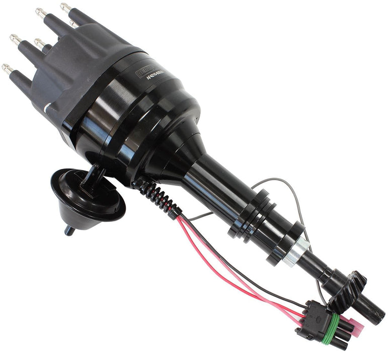 Aeroflow Performance Suit Ford 302 and 351 Cleveland, Ford Big Block 429 and 460 V8 XPRO Ford Cleveland Ready to Run Distributor, Black Anodised Body with Black Cap Autofit