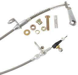 Aeroflow Performance Suit Ford AOD Transmission Kickdown Cable With Stainless Steel Cover & Chrome Ends AF72-7005 Autofit