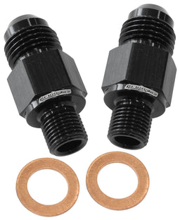 Aeroflow Performance Suit Ford C4, 1/8" NPSM Thread to -8AN (Pair) Transmission Cooler Adapter AF395-08BLK Autofit