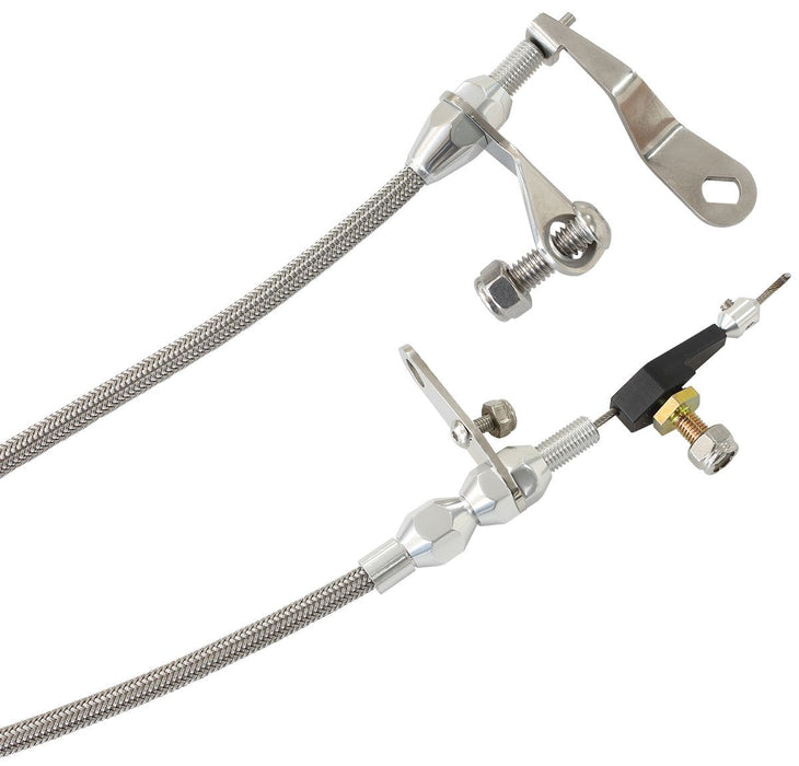 Aeroflow Performance Suit Ford C6 Transmission Kickdown Cable With Stainless Steel Cover & Chrome Ends AF72-7001 Autofit