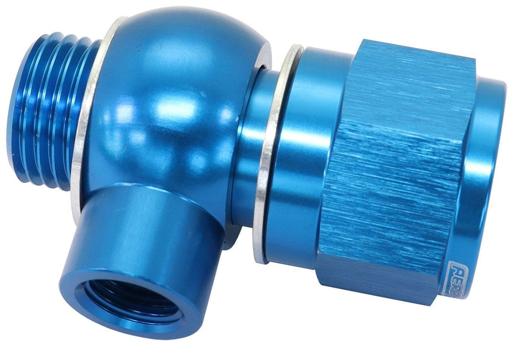 Aeroflow Performance Suit GM LS Series engine, 1/8" NPT port, Blue finish Oil Pressure Adapter AF166-05-02 Autofit
