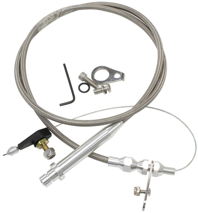 Aeroflow Performance Suit GM TH350 Transmission Kickdown Cable With Stainless Steel Cover & Chrome Ends AF72-7007 Autofit